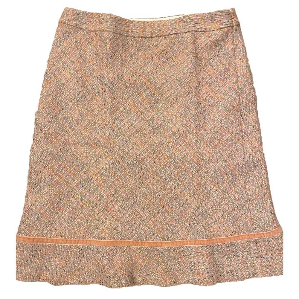Gap Tweed Shell Pink Skirt - 4 Shell pink tweed , wool blend